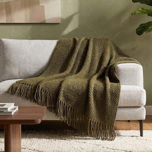 Knitted throw blanket - knitted,