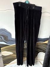 Ladies Velour Black Trousers Size 14