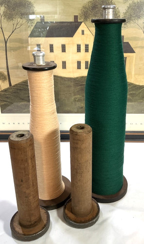 Antique wooden bobbins spools - wooden,
