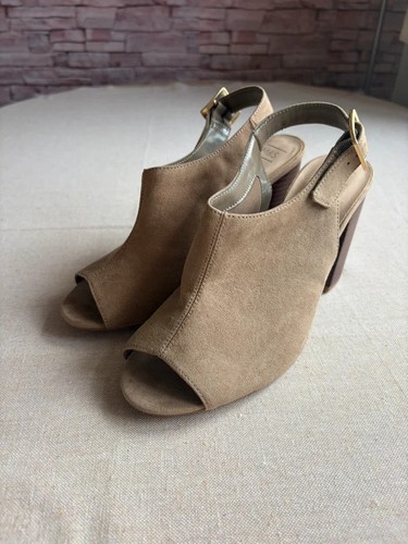 Sand suede peep - sand, toe