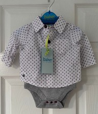 Baker by Ted Baker Baby Shirt Bodysuit Long Sleeve Smart - Newborn