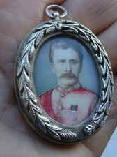 Silver Cased Military Portrait Miniature of Officer Wearing 1881 Afghan Medal