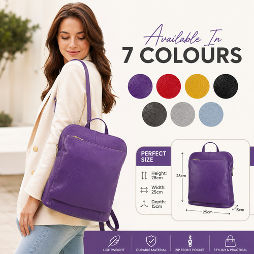 Genuine leather backpack - leather,