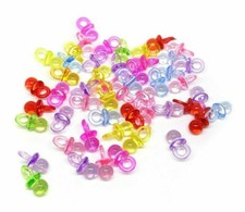 Dummy Charms - Mixed Colours - Acrylic - 20mmx10mm - Baby Pacifier - Pack of 50