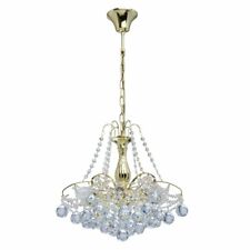 WILL ARLO" 6 LIGHT  CRYSTAL CHANDELIER PENDANT/ CRYSTAL/ NATIVE GOLD FINISH 