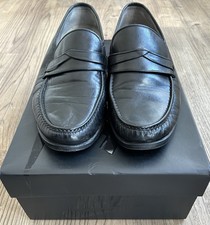 Church’s ‘Moccasins’ Black Leather Loafer Shoes UK10 Good Condition Italy