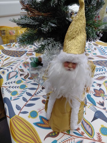 Vintage gold father christmas - gold,