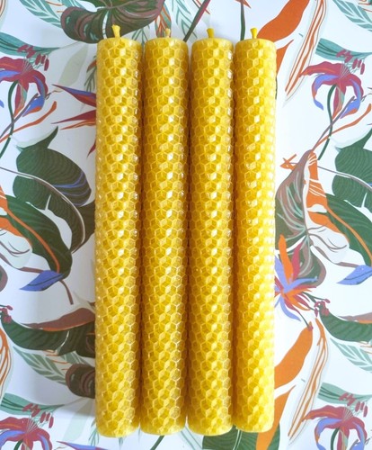 Beeswax hand rolled taper - hand,