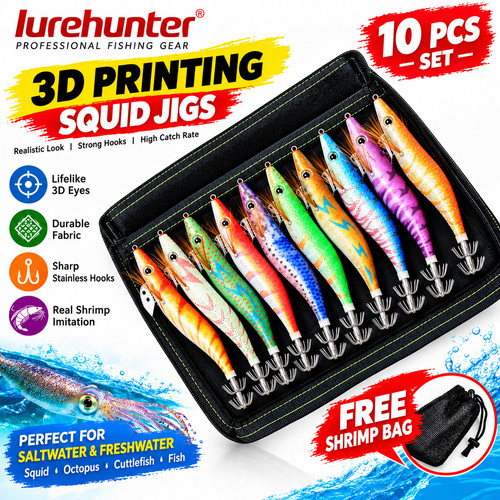 10pc luminous squid jig - luminous,
