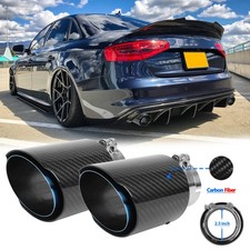 For Audi S3 S4 S5 S6 Dual 2.5" ID to 3.5" OD Exhaust Tips Stainless Steel Carbon