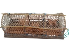 Handmade Wooden Lobster Pot Model Nautical Decor 44 cm