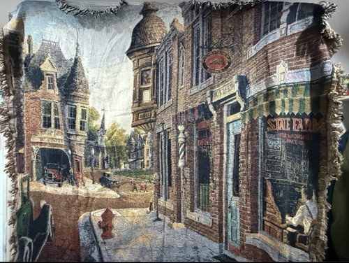 Vintage woven tapestry throw - woven,