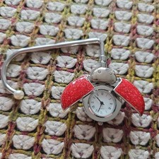 Metal Beetle Keyring Watch Red Clock Untested Boxed 