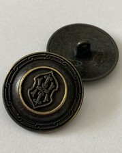 Real Metal Military Antique Brass Bronze Shank Buttons 6pcs 15mm (24L)