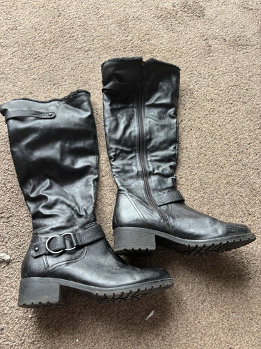 Women black leather - f&f,