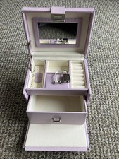 Dulwich Designer Pink Leather Jewellery Box - Lockable with Mirror and Keys