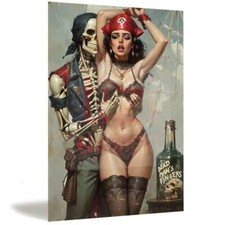 Metal Tin Plaque Signs Man Cave Sexy Girl Dressed Dead Man's Fingers Rum 789088