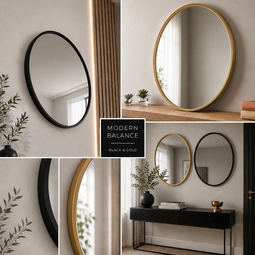 Modern round framed - framed, wall