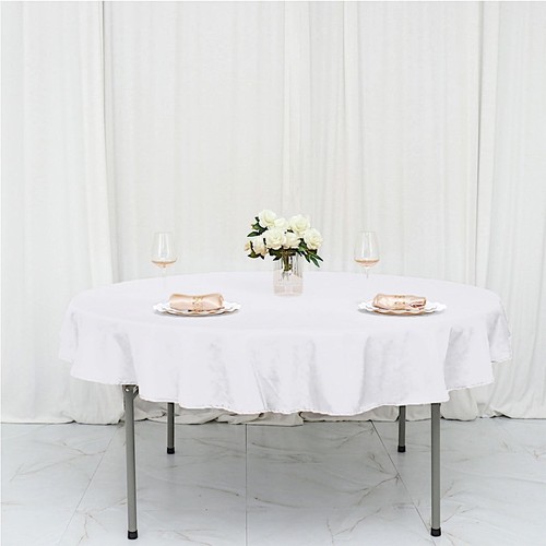 White round polyester - white,
