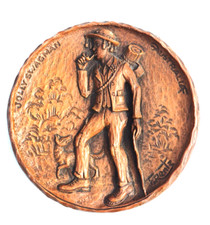 Jolly swagman Australian rare 1940s by  F Rentz Vintage wall plaque 