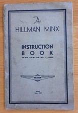 ORIGINAL 1939 FACTORY HILLMAN MINX INSTRUCTION MANUAL FROM CHASSIS No. 1200500