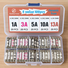 100x Assorted Plug Fuses