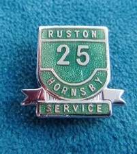 Vintage RUSTON HORNSBY 25 YEARS SERVICE Enamel badge engine manufacturer Lincoln