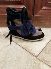 ASH BLUE BLAVK suede wedge