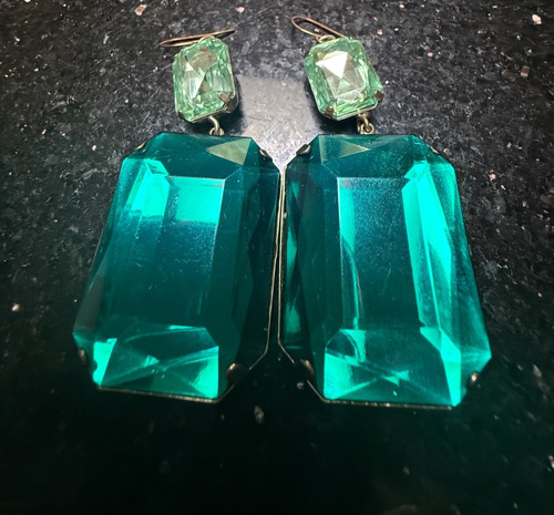 Statment bold green earrings - statment,