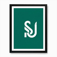 Modern Finance Logo Intertwining A  Framed Wall Art Poster Canvas Print Picture