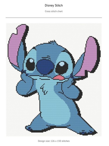 Printed disney stitch cross - printed,