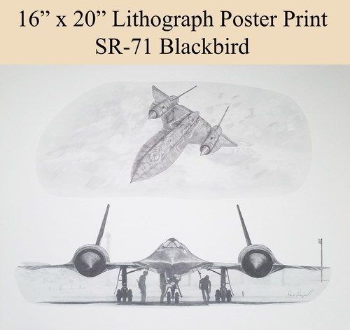 Blackbird lithograph - sr-71,