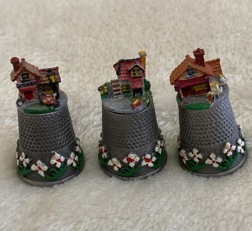 Vintage village thimbles - thimbles, metal