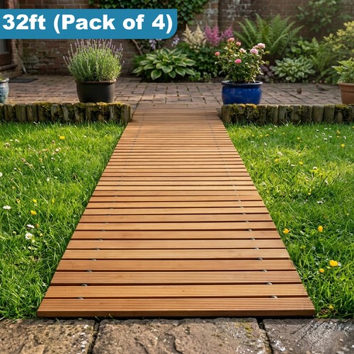 Wooden garden walkway path - wooden,