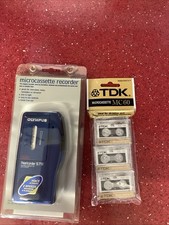 Olympus Pearlcorder S711 MicroCassette Handheld Voice Recorder Dictaphone BLUE