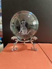 Cat Inside Crystal Ball with Stand Crystal Ball Base Crystal Ball Display