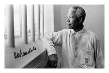Nelson mandela signed photo - nelson,