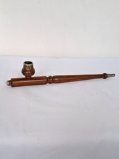 Long Wooden Pipe Estate Pipe Wooden Pipe with Metal details