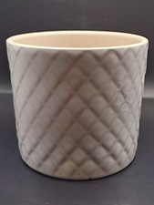 Ikea CHIAFRON Stoneware Plant Pot In/Outdoor White Diamond Pattern 4" H