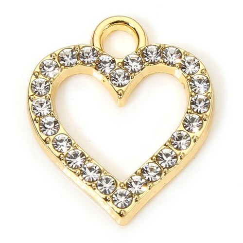 Micro pave gold tone heart - micro,