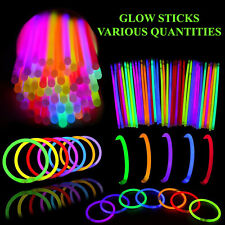50/100/200 8" GLOW STICKS BRACELETS NECKLACES PARTY FAVORS NEON COLOR +CONNECTOR
