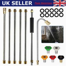 Gutter Cleaning Tool Pressure Washer Extension Wands Roof Cleaner +5 Nozzles UK