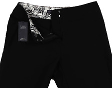 M&S Womens Marks and Spencer Black Wide Trousers Size 12 Short Petite     zz
