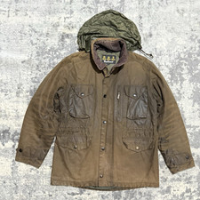 Barbour Sapper Vintage Brown Waxed cotton Quilt Motorcycle Jacket Mens M