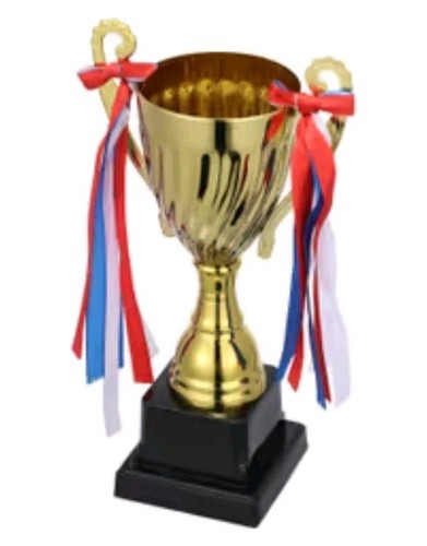 Gold metal trophy cup 24cm - metal,