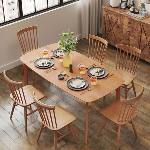 Wood dining table for - 6,, 59"