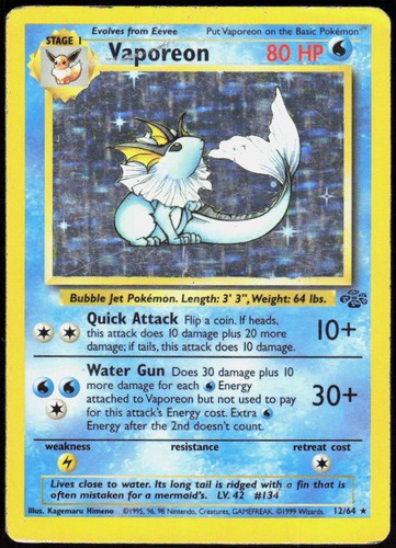Vaporeon holo rare - 12/64,