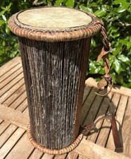 Early African Tribal Talking Drum 19th Century Vintage Antique Rare Drum