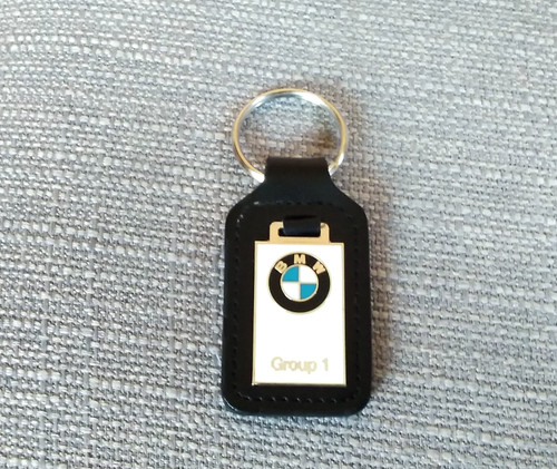New bmw black leather keyring - new,