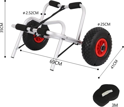 100kg foldable kayak trolley - 100kg,